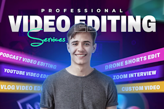 do podcast video editing, zoom meeting interviews, youtube video professionally