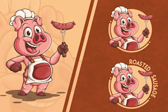 create custom cartoon mascot character for brand, logo, or merchandise