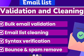 provide bulk email validation, verification, and email  list cleaning services