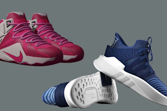 creat 3d shoe, 3d footwear, sneakers model for product rendering and game assets