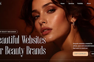 design beauty website, cosmetic website, salon website, spa website