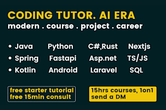 teach java, python, sql, rust, php and c sharp programming