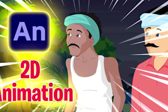make custom 2d animation service with  character animation