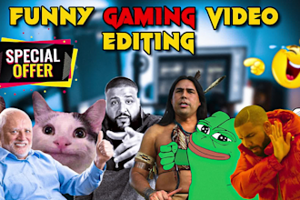create funny gaming videos for youtube, tiktok using memes