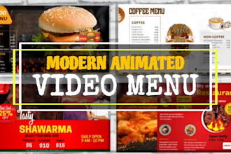 design restaurant animated video menu