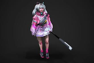do character modeling, retopo, uv mapping, and texturing