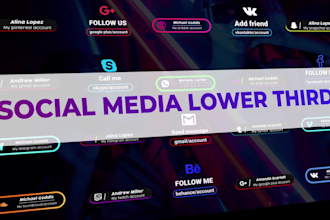 create trendy animated social media lower thirds