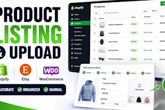 do shopify woocommerce etsy product listing and product upload