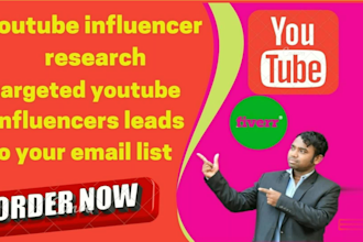 email list youtube influencer research for targeted you tube influencers leads