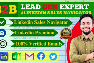 collect b2b  linkedin leads, data, info using sales navigator