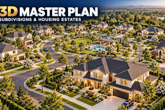 render 3d master plans, subdivisions and housing estate developments