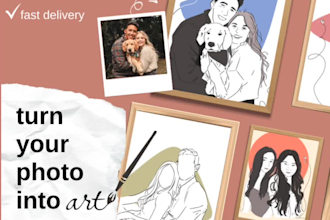 create a minimalist custom couple portrait from your photo