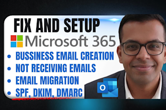 fix or setup microsoft 365, outlook, godaddy outlook business emails, migration