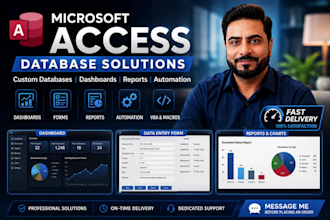 build microsoft access database with dashboard and automation