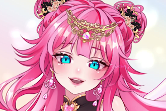 draw kawaii anime, vtuber illustration, fanarts
