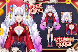 design and rigging vtuber model live2d character high quality in anime style