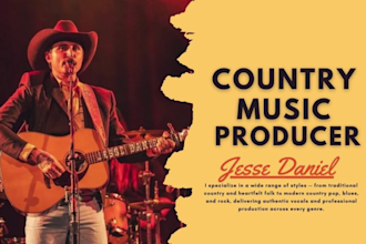 be your male vocalist country music singer, edm artist, rock, pop or folk singer