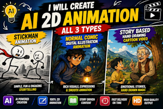 animation video with ai , ai 2d animation video