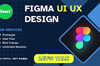 design UI UX wireframe prototype for mobile app and website in figma
