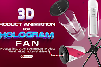 high quality 3d product animation video for hologram fan