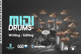 create realistic midi drums for metalcore, deathcore track