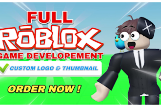 create a full roblox game with custom thumbnail and logo