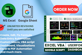 automate excel workbook or google sheets