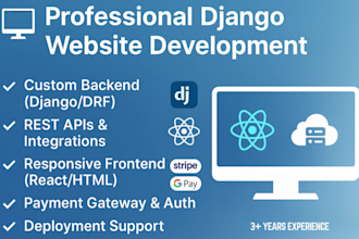 be your full stack django developer rest API