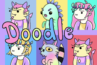 Top 10!  create nft character collection in doodles, chibi style