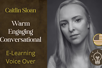 be your clear friendly confident global voice over for your e learning project