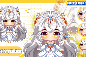 design and rig cute chibi vtuber model in anime style for vtube studio stream