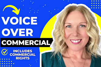 record a female english voice over for your commercial