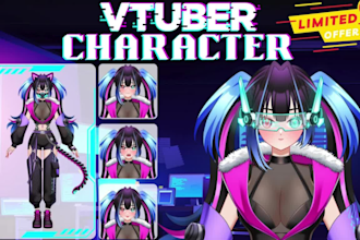 design and rigging high quality live2d vtuber model for male and female vtuber