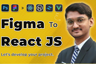 convert figma to react js or figma to next js using tailwind css, react website