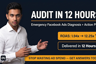 do an urgent facebook ads audit and fix your meta ads account within 12 hours