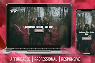 design a responsive website for a band, musician, brand etc