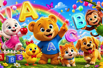 produce viral 3d educational kids animation for abc learning