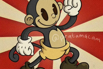 draw characters in retro vintage rubber hose style