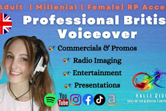 record a professional british english female voice over