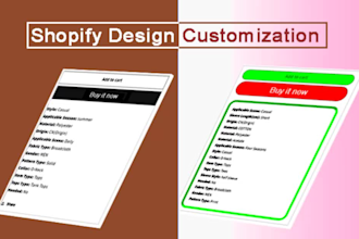 do shopify web store design and change backgrounds