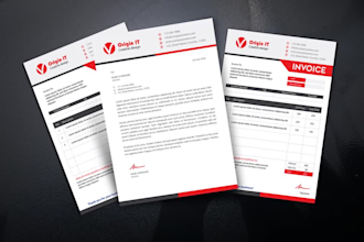 design invoice, letterhead, envelope, bill pad, quotation, proforma, receipt