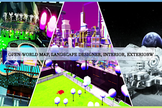 3d realistic, metaverse land map, environments, virtual world in unity 3d game