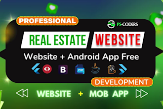 create real estate website, property listing and property selling website app