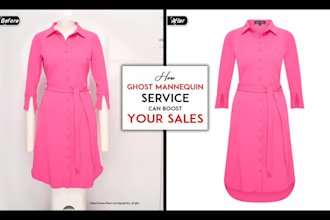 do ghost mannequin, dummy retouch, flat lay and symmetrical neck joint editing