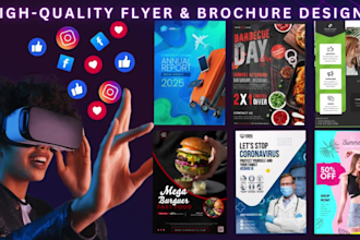 design a professional digital flyer for social media, print, and ads
