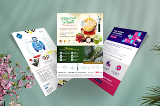 design flyer, poster, sale sheet, brochure in quick delivery