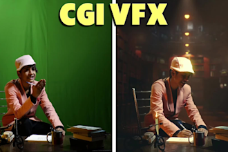be compositing steel, track green screen in 3d envaroment