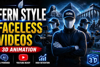 create fern style faceless youtube videos with 3d animation