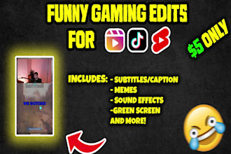 edit a short funny gaming video for your youtube and tiktok