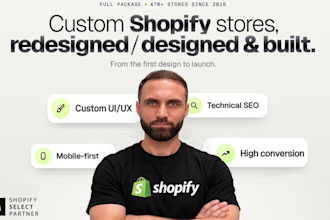 do shopify store design and redesign, build your shopify website